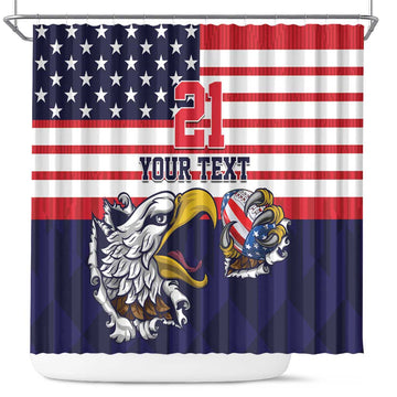 United States Football Custom Shower Curtain One For All LT9