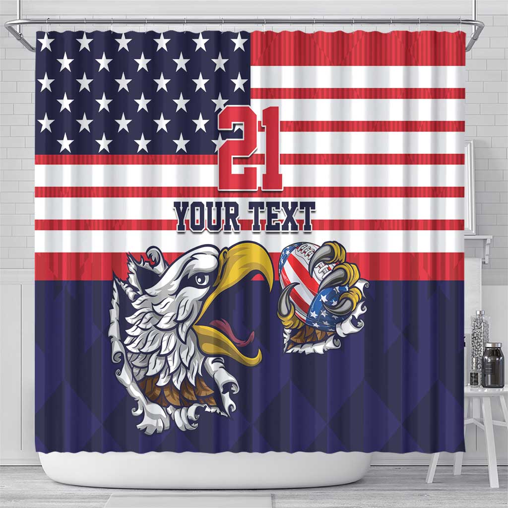 United States Football Custom Shower Curtain One For All LT9