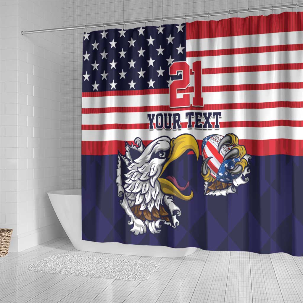 United States Football Custom Shower Curtain One For All LT9