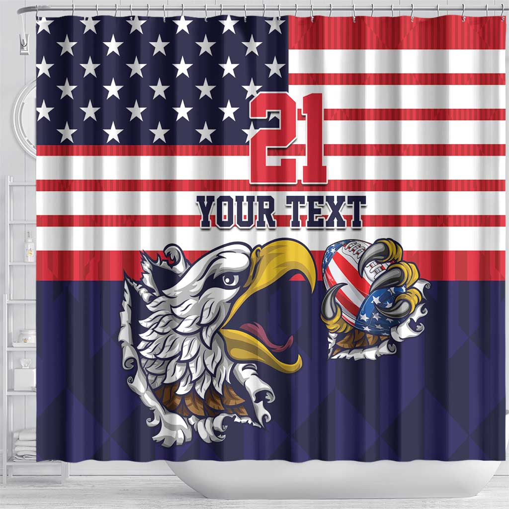 United States Football Custom Shower Curtain One For All LT9