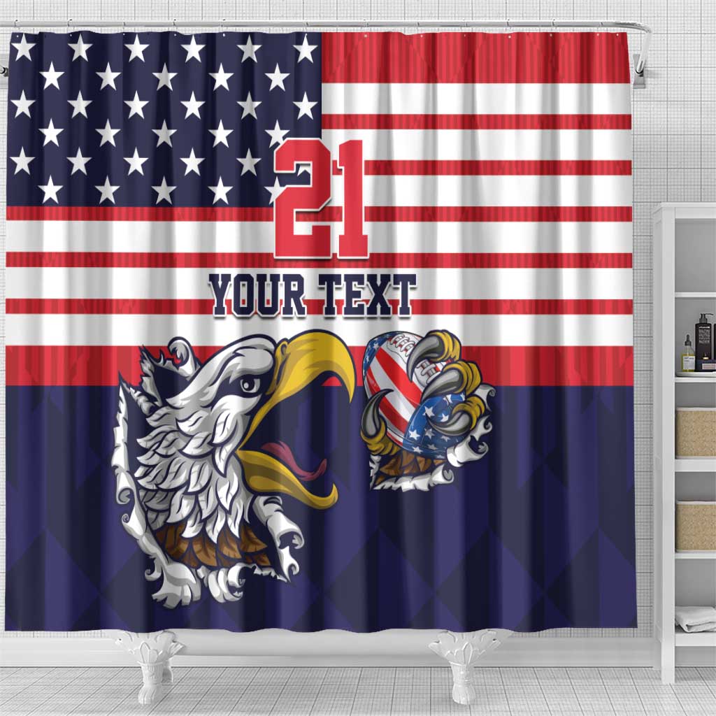 United States Football Custom Shower Curtain One For All LT9