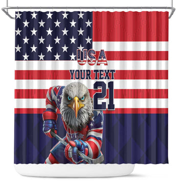 United States Ice Hockey Custom Shower Curtain One For All LT9