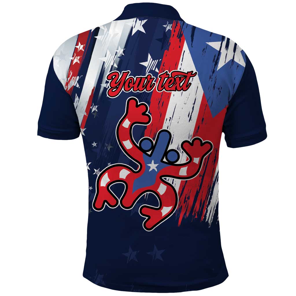 Personalized Puerto Rico American Polo Shirt Boricua Taino Frog LT9