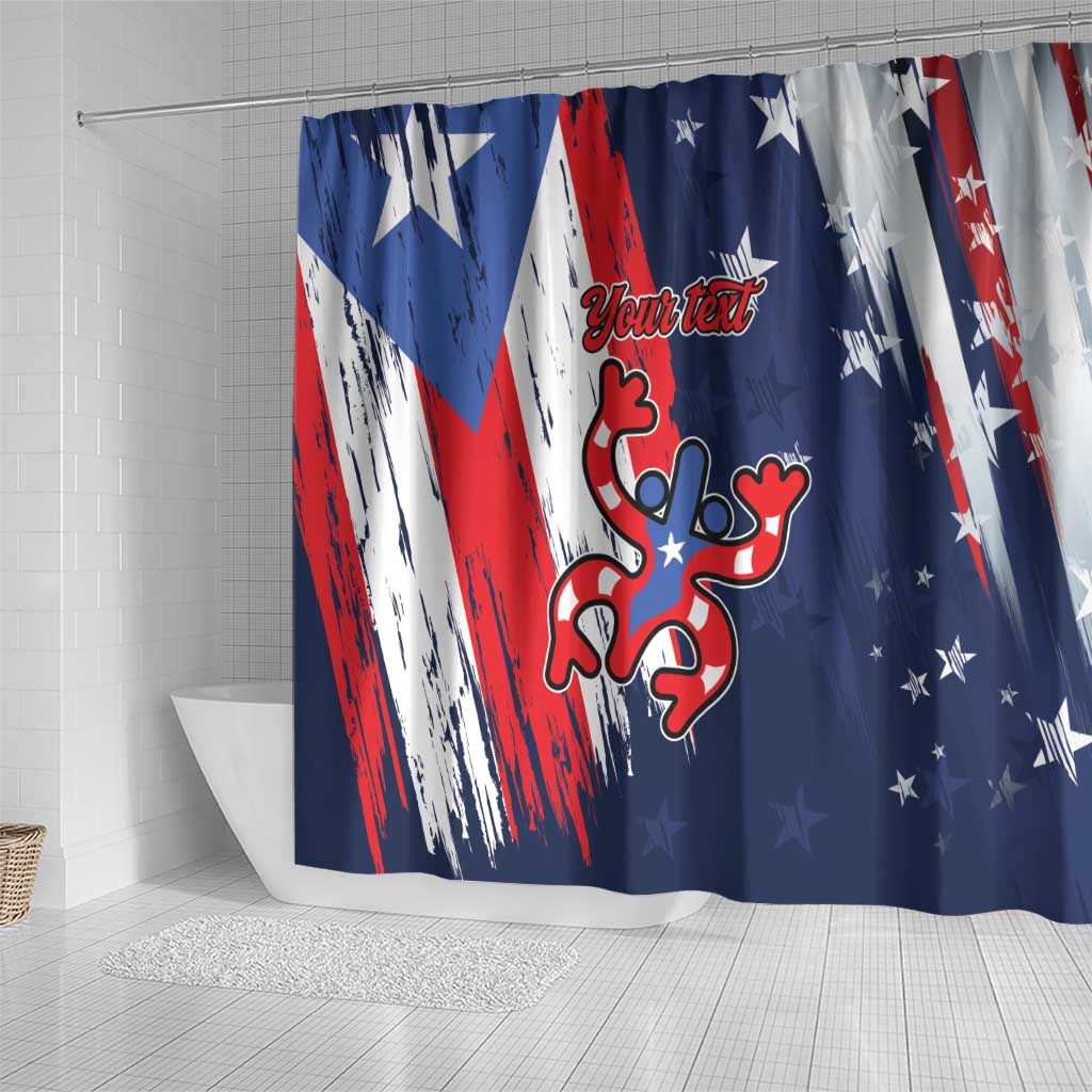 Personalized Puerto Rico American Shower Curtain Boricua Taino Frog LT9