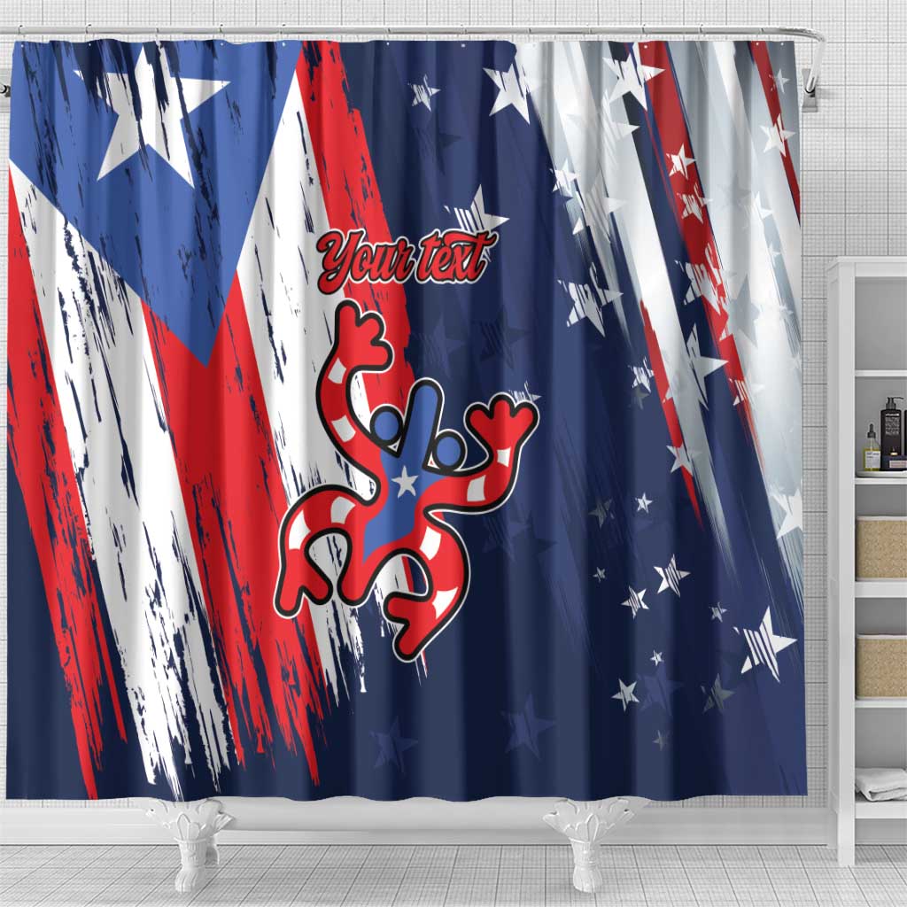 Personalized Puerto Rico American Shower Curtain Boricua Taino Frog LT9