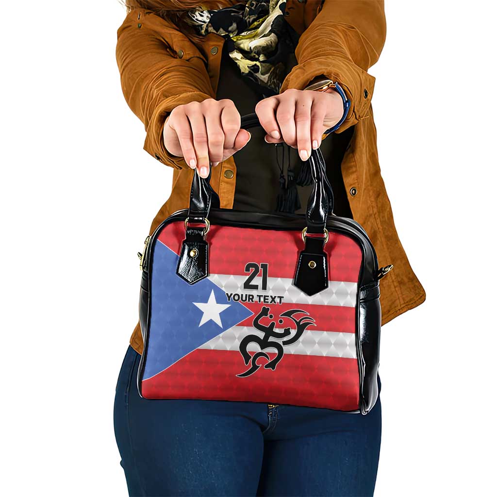 Puerto Rico Football Custom Shoulder Handbag Come On El Huracan Azul LT9