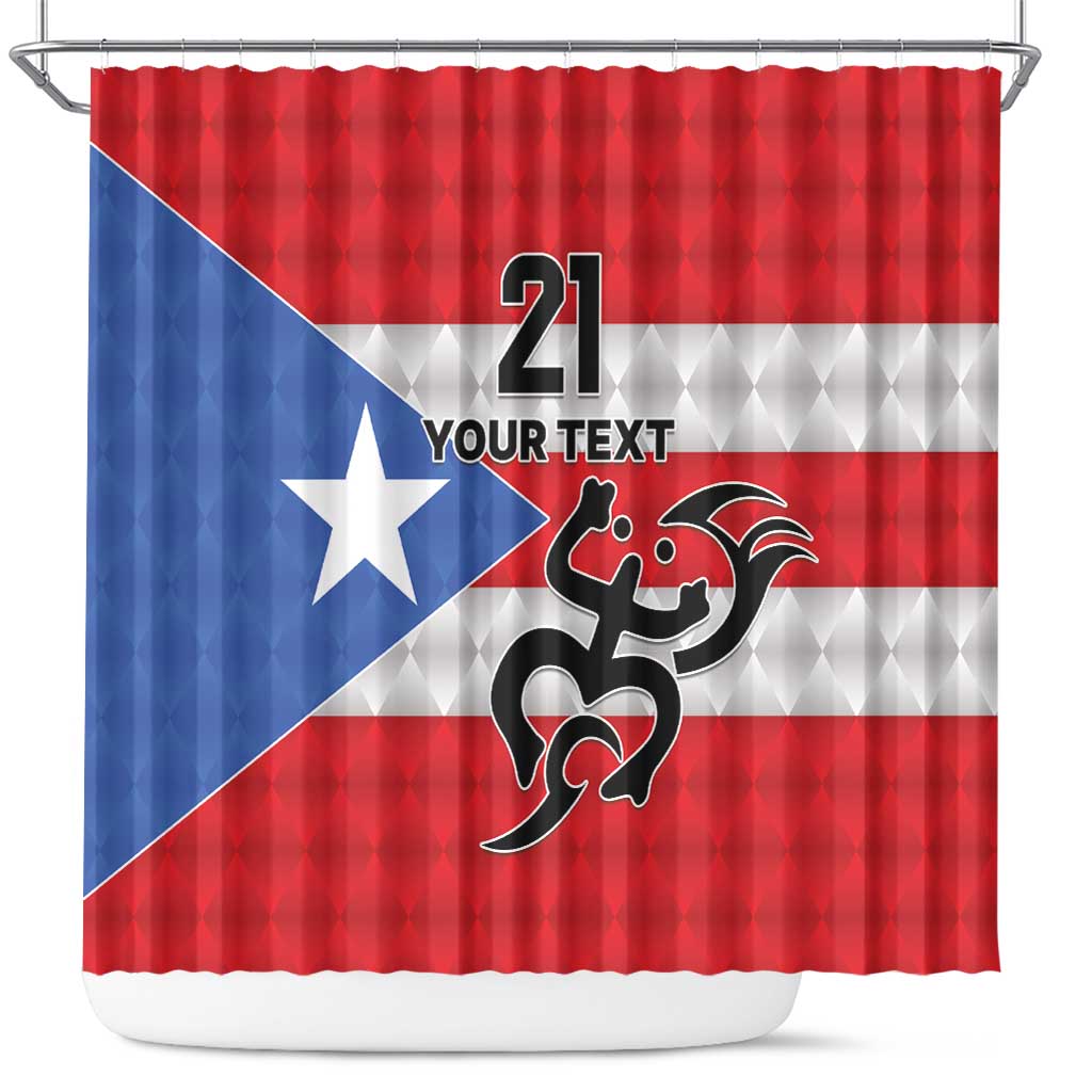 Puerto Rico Football Custom Shower Curtain Come On El Huracan Azul LT9