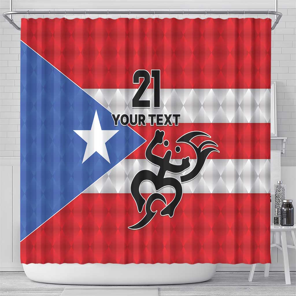 Puerto Rico Football Custom Shower Curtain Come On El Huracan Azul LT9