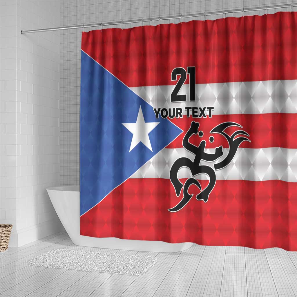 Puerto Rico Football Custom Shower Curtain Come On El Huracan Azul LT9
