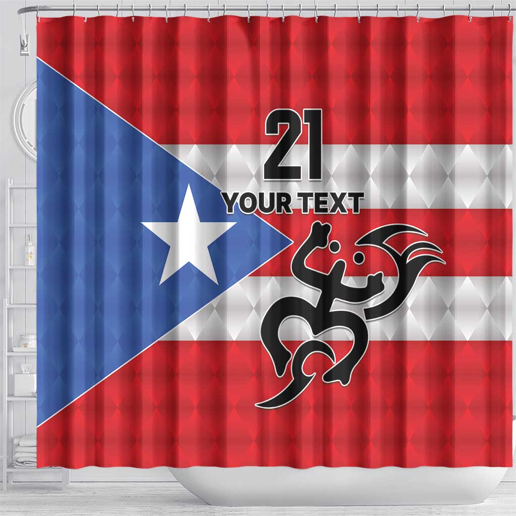 Puerto Rico Football Custom Shower Curtain Come On El Huracan Azul LT9