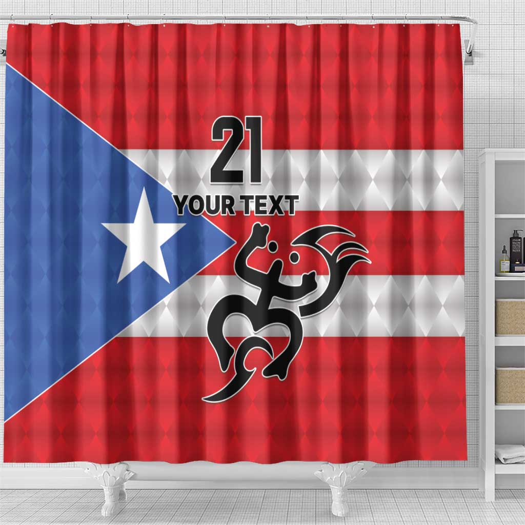 Puerto Rico Football Custom Shower Curtain Come On El Huracan Azul LT9