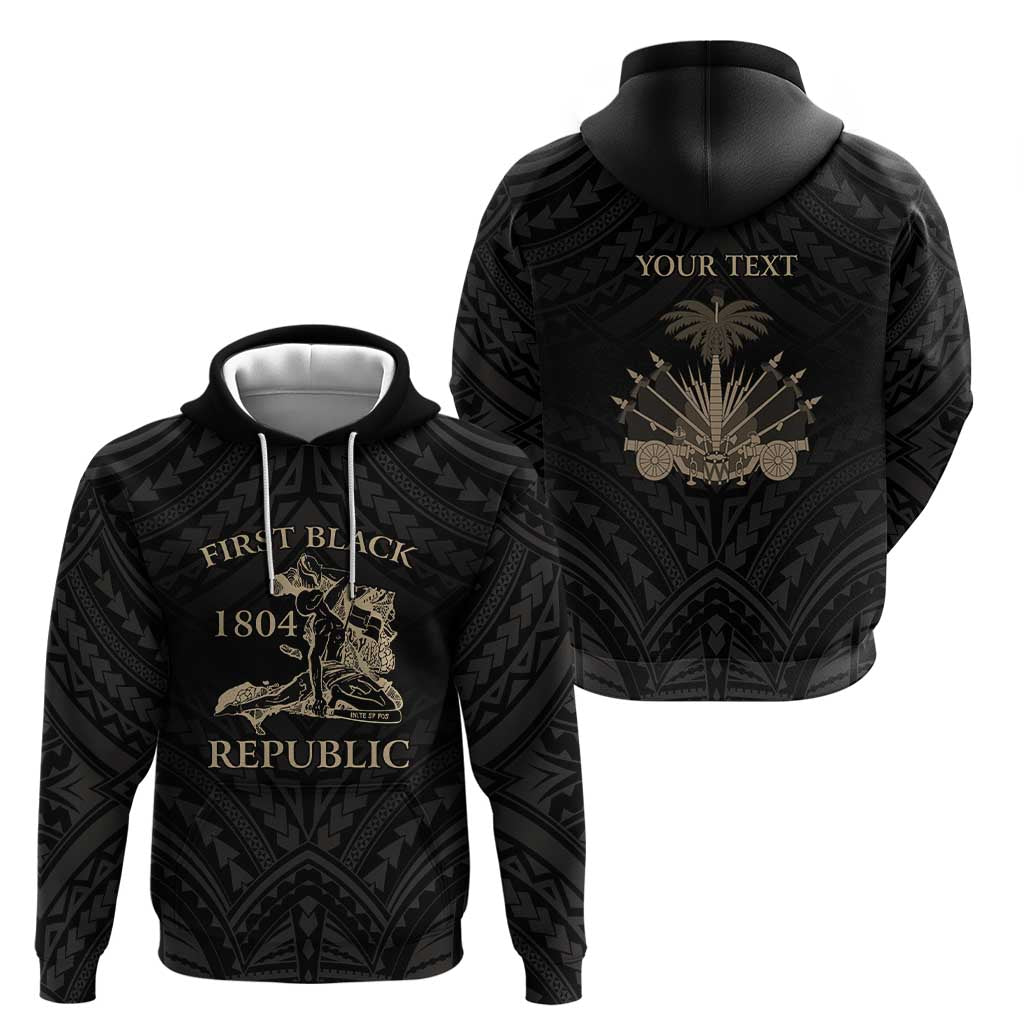 Personalized Haiti First Black Republic Hoodie Negre Marron With Map And Flag LT9