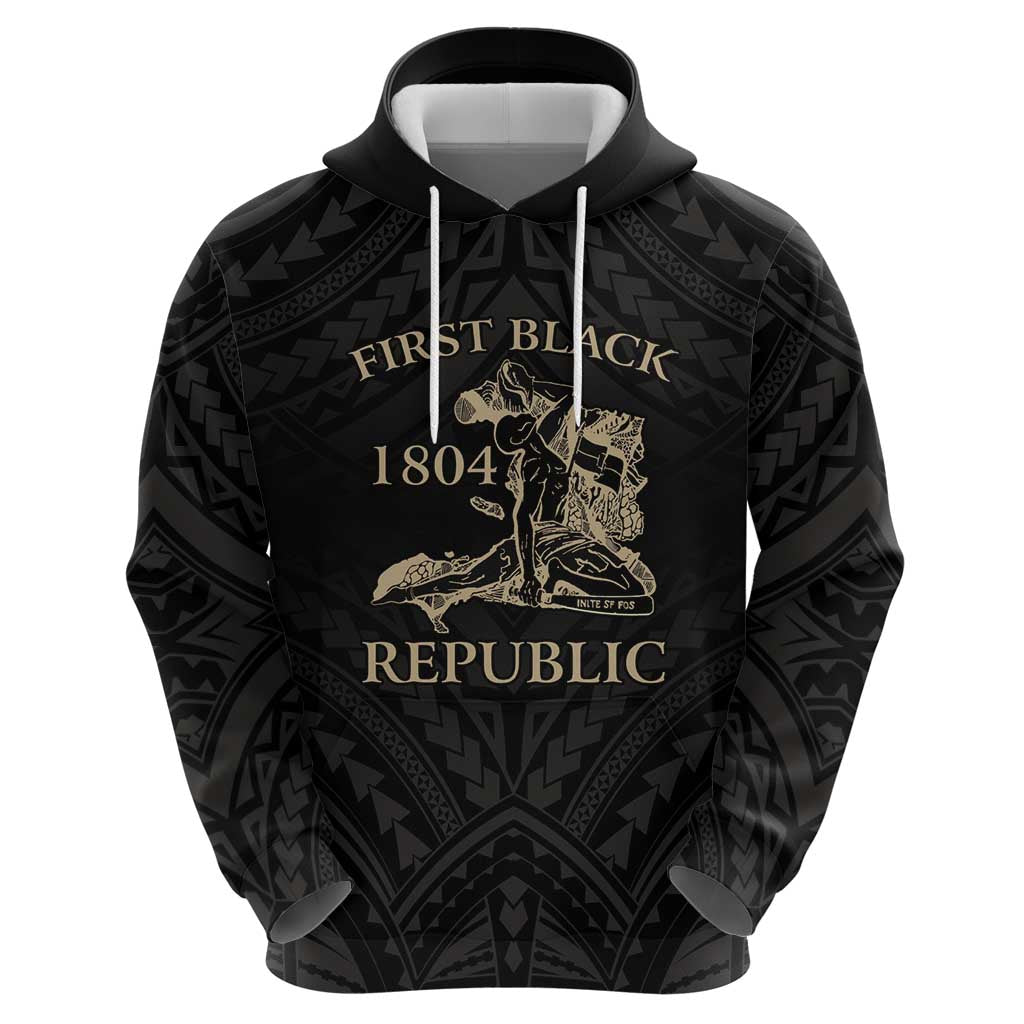 Personalized Haiti First Black Republic Hoodie Negre Marron With Map And Flag LT9