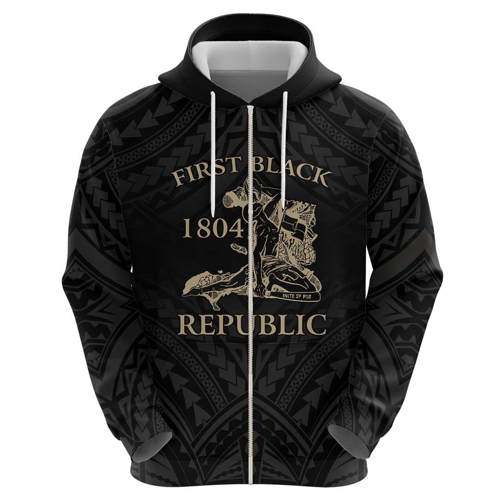 Personalized Haiti First Black Republic Hoodie Negre Marron With Map And Flag LT9