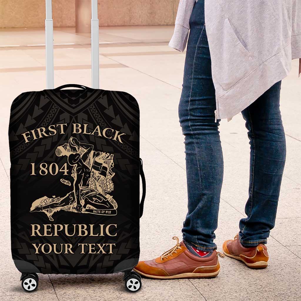Personalized Haiti First Black Republic Luggage Cover Negre Marron With Map And Flag LT9