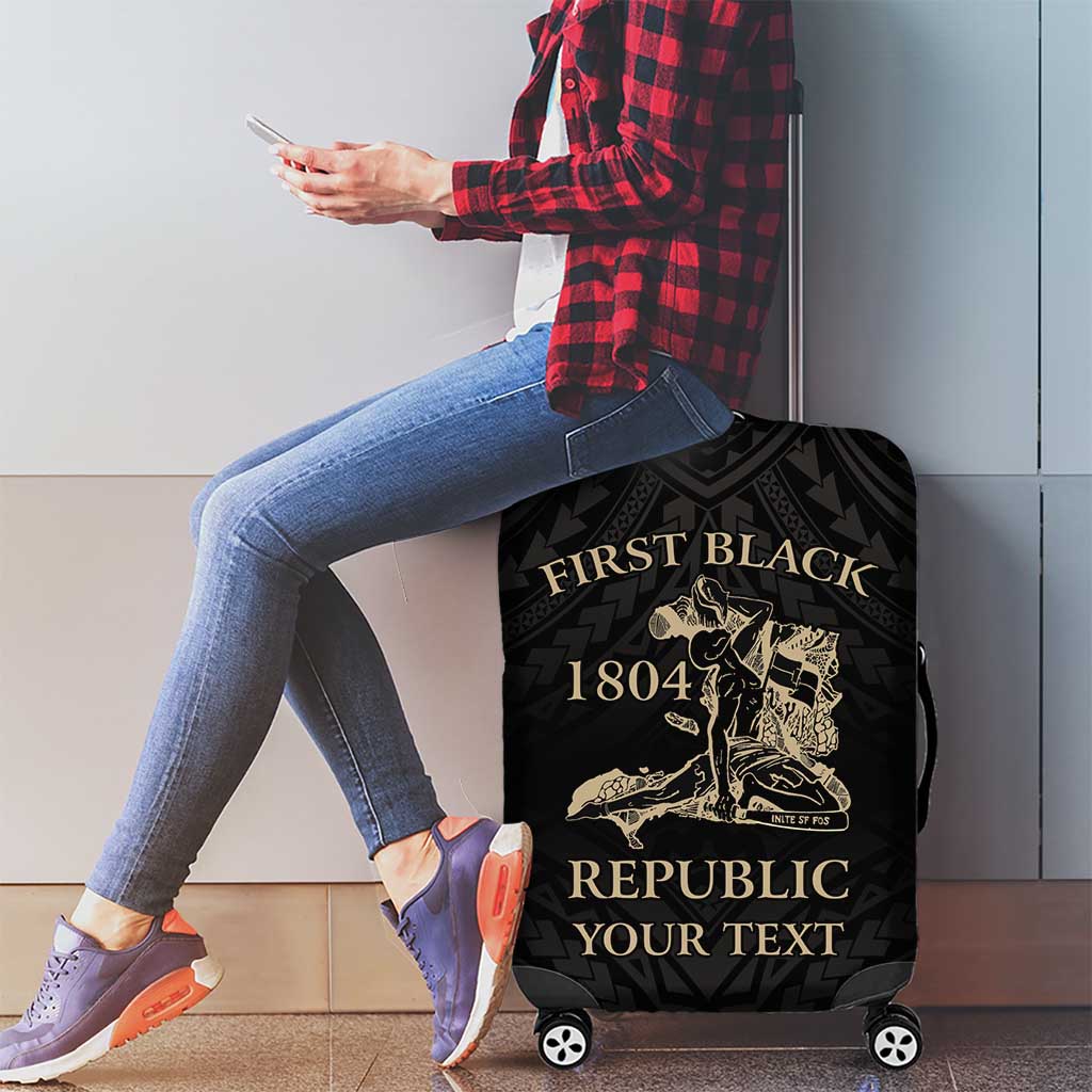 Personalized Haiti First Black Republic Luggage Cover Negre Marron With Map And Flag LT9
