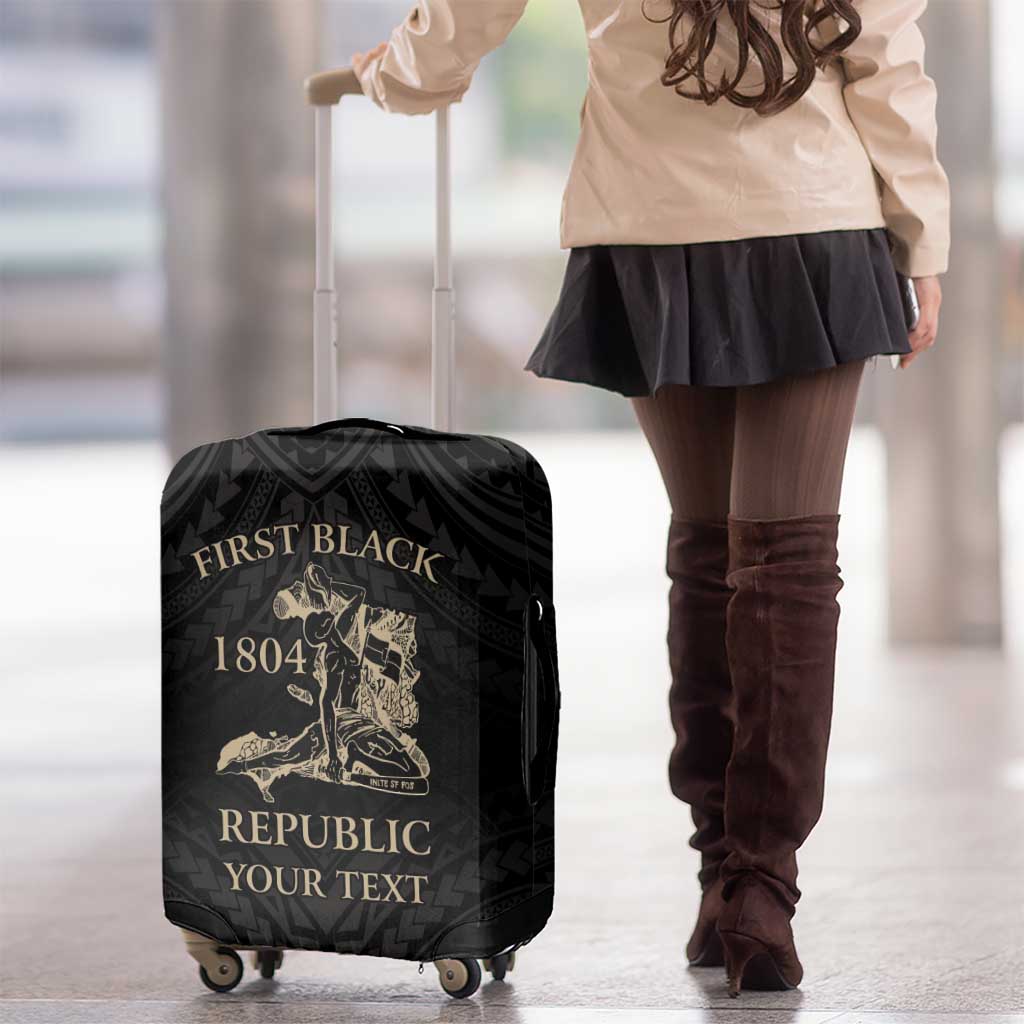 Personalized Haiti First Black Republic Luggage Cover Negre Marron With Map And Flag LT9