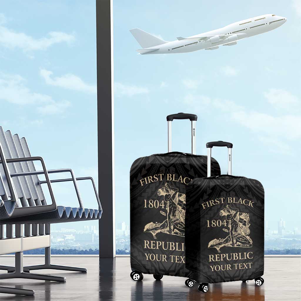 Personalized Haiti First Black Republic Luggage Cover Negre Marron With Map And Flag LT9