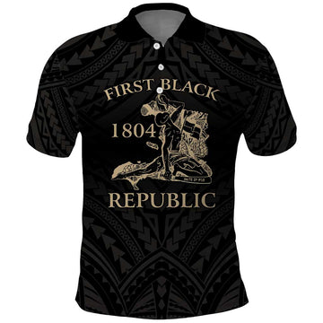 Personalized Haiti First Black Republic Polo Shirt Negre Marron With Map And Flag LT9
