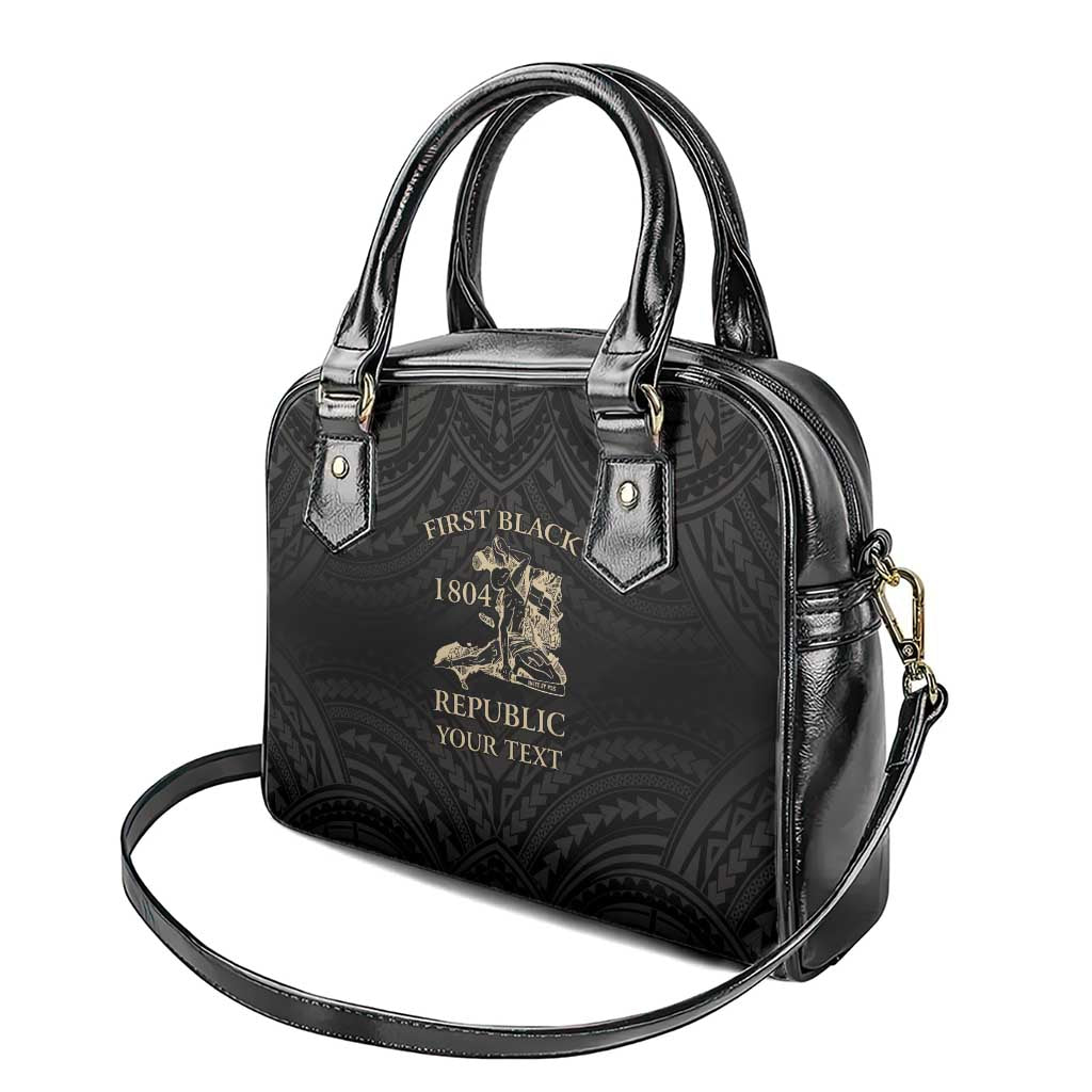 Personalized Haiti First Black Republic Shoulder Handbag Negre Marron With Map And Flag LT9