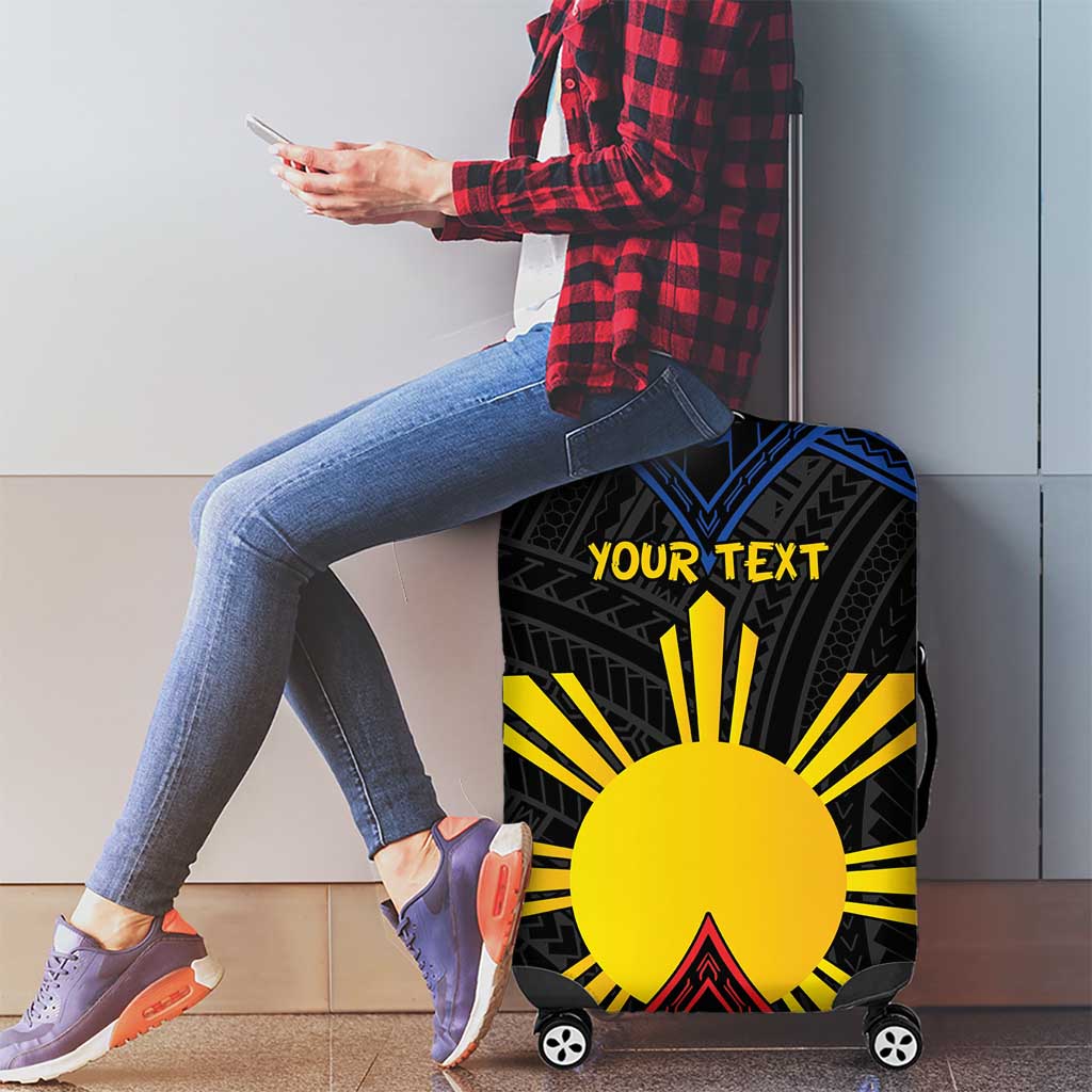 Personalized Philippines Luggage Cover Polynesian Tribal Tattoo with Filipino Flag Motif LT9