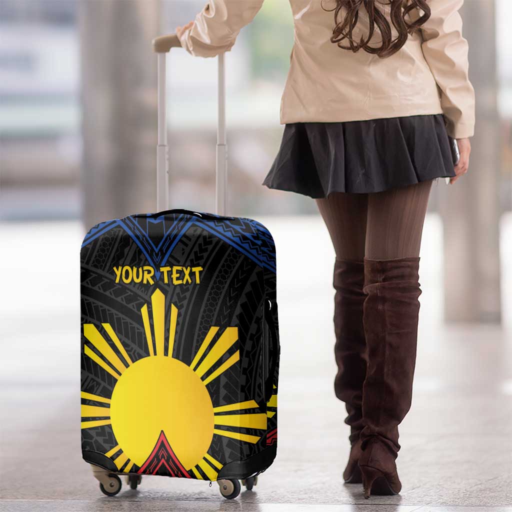 Personalized Philippines Luggage Cover Polynesian Tribal Tattoo with Filipino Flag Motif LT9