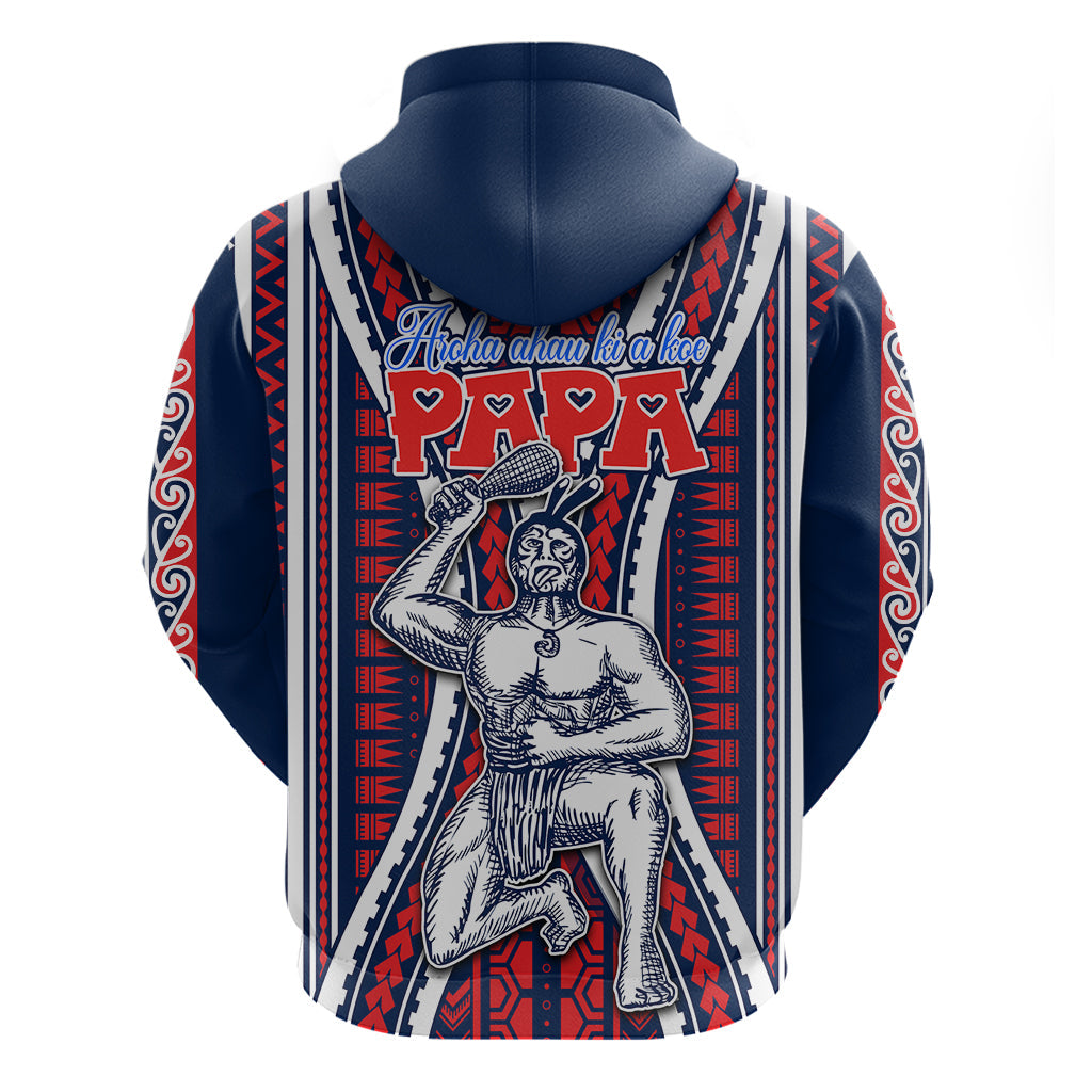 Aotearoa Father's Day Gift For Dad Hoodie Aroha Ahau Ki A Koe Papa - Maori Style Pattern LT9