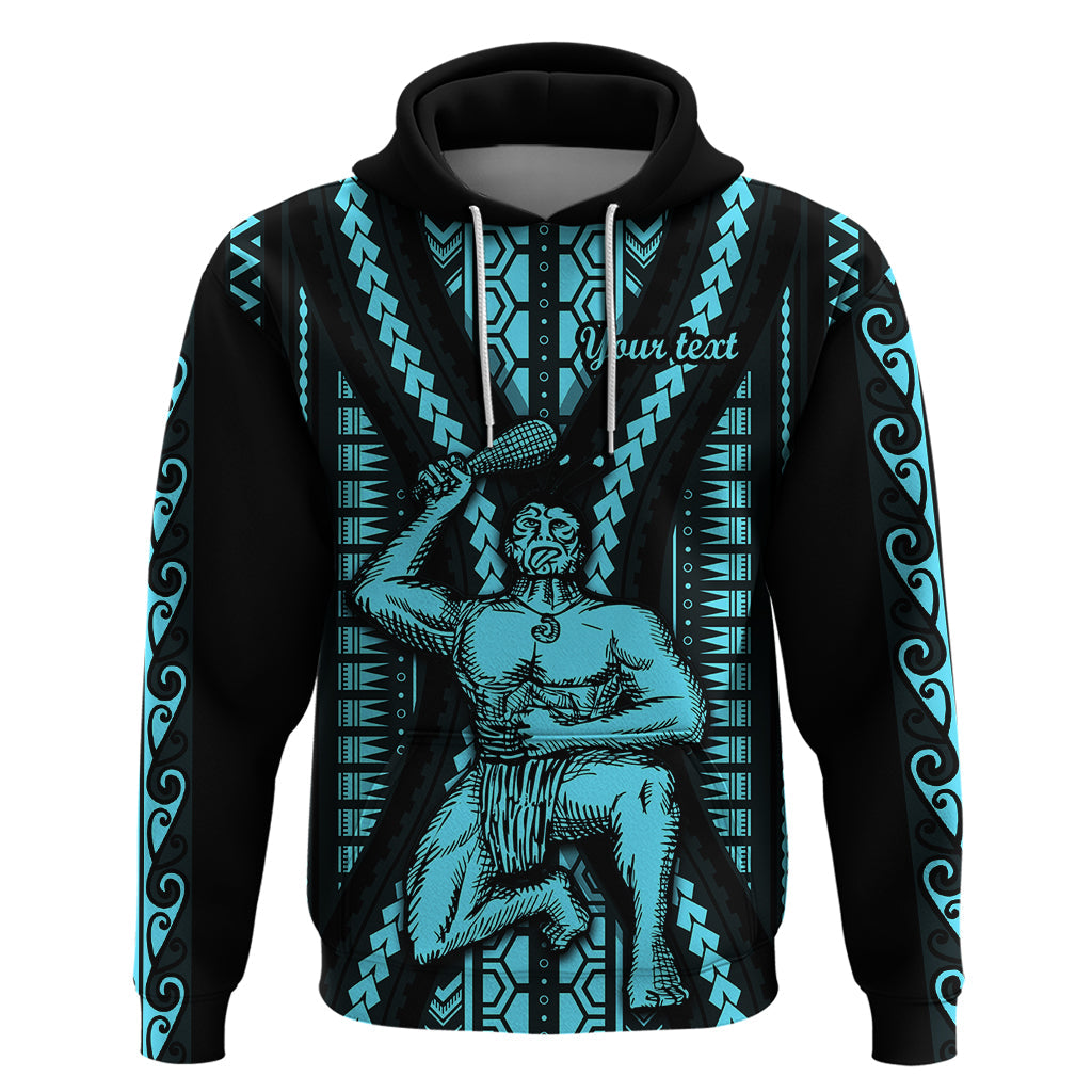 Personalised Aotearoa Father's Day Gift For Dad Hoodie Aroha Ahau Ki A Koe Papa - Aqua Maori Style Pattern LT9