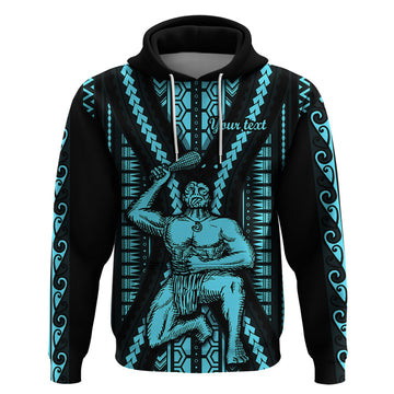 Personalised Aotearoa Father's Day Gift For Dad Hoodie Aroha Ahau Ki A Koe Papa - Aqua Maori Style Pattern LT9