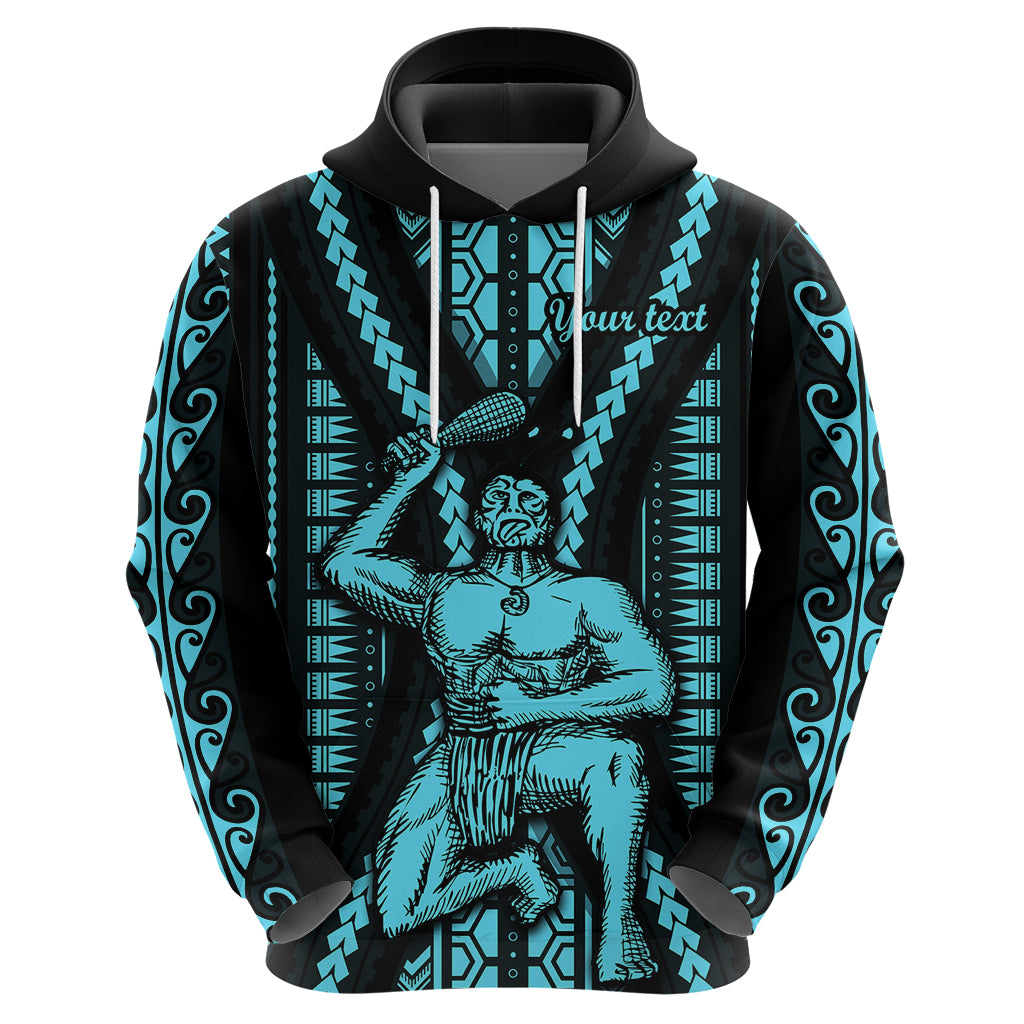 Personalised Aotearoa Father's Day Gift For Dad Hoodie Aroha Ahau Ki A Koe Papa - Aqua Maori Style Pattern LT9