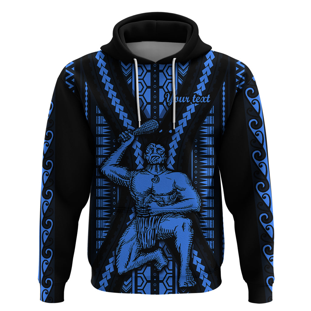 Personalised Aotearoa Father's Day Gift For Dad Hoodie Aroha Ahau Ki A Koe Papa - Blue Maori Style Pattern LT9