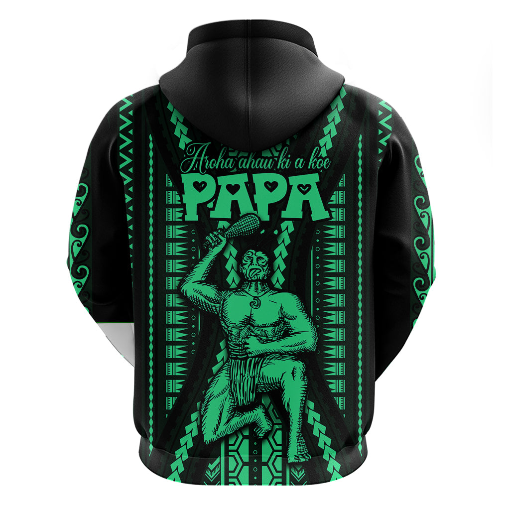 Maori Fathers Day New Zealand Hoodie Aroha Ahau Ki A Koe Papa - Green LT9