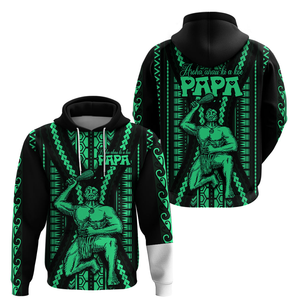 Maori Fathers Day New Zealand Hoodie Aroha Ahau Ki A Koe Papa - Green LT9