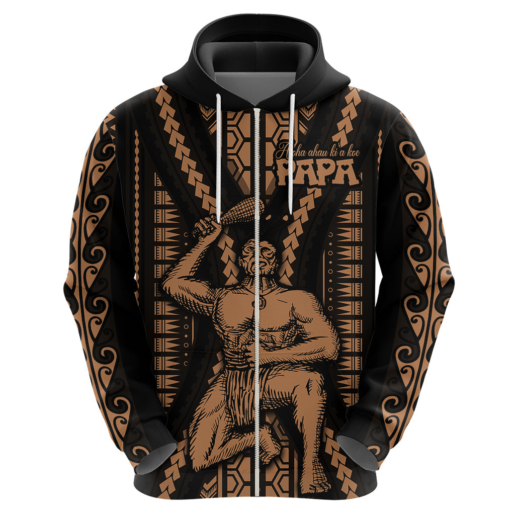Maori Fathers Day New Zealand Hoodie Aroha Ahau Ki A Koe Papa - Nude LT9