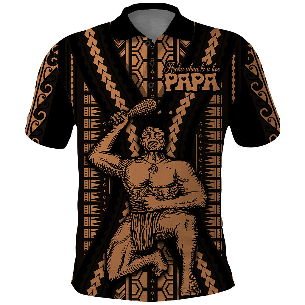 Maori Fathers Day New Zealand Polo Shirt Aroha Ahau Ki A Koe Papa - Nude LT9