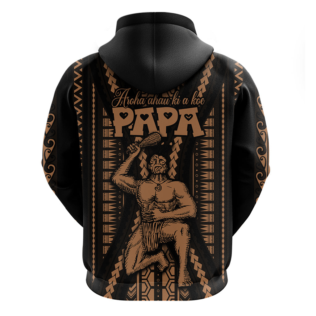 Custom Maori Fathers Day New Zealand Hoodie Aroha Ahau Ki A Koe Papa - Nude LT9