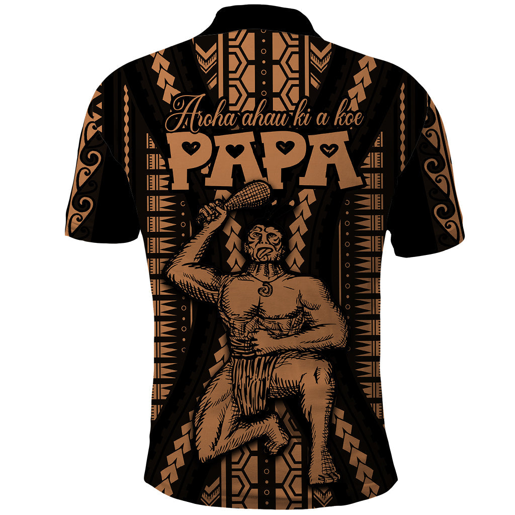 Custom Maori Fathers Day New Zealand Polo Shirt Aroha Ahau Ki A Koe Papa - Nude LT9
