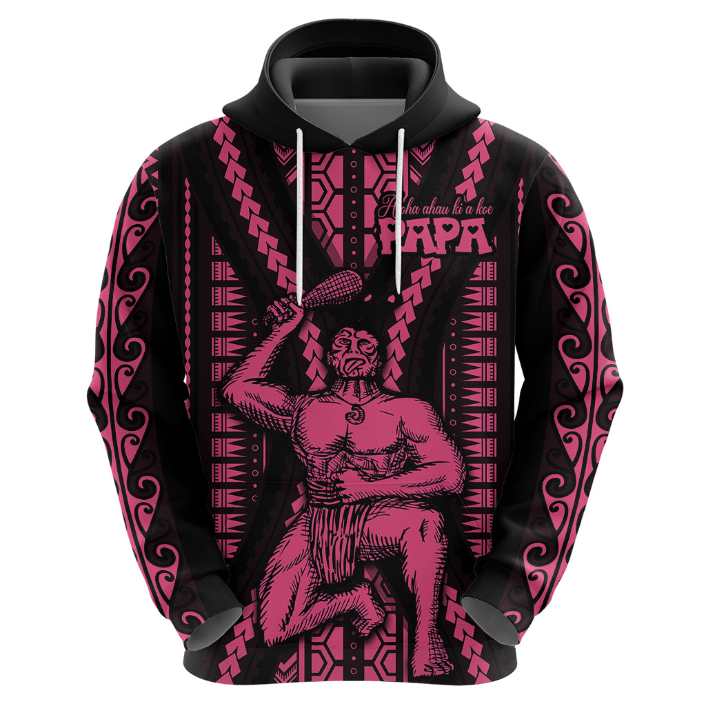Maori Fathers Day New Zealand Hoodie Aroha Ahau Ki A Koe Papa - Pink LT9