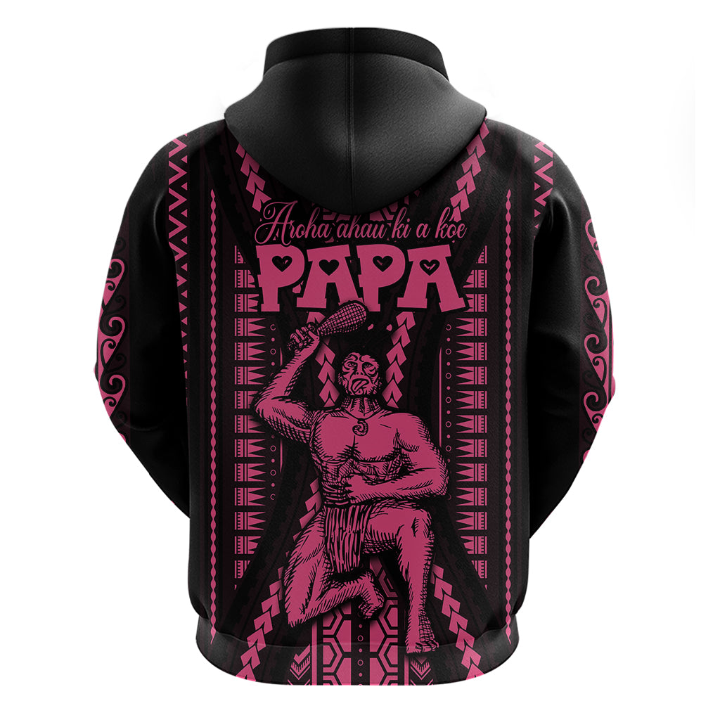 Custom Maori Fathers Day New Zealand Hoodie Aroha Ahau Ki A Koe Papa - Pink LT9