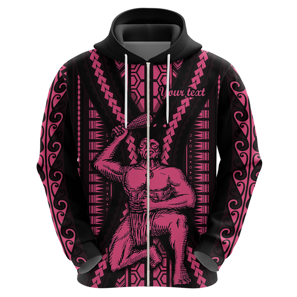 Custom Maori Fathers Day New Zealand Hoodie Aroha Ahau Ki A Koe Papa - Pink LT9