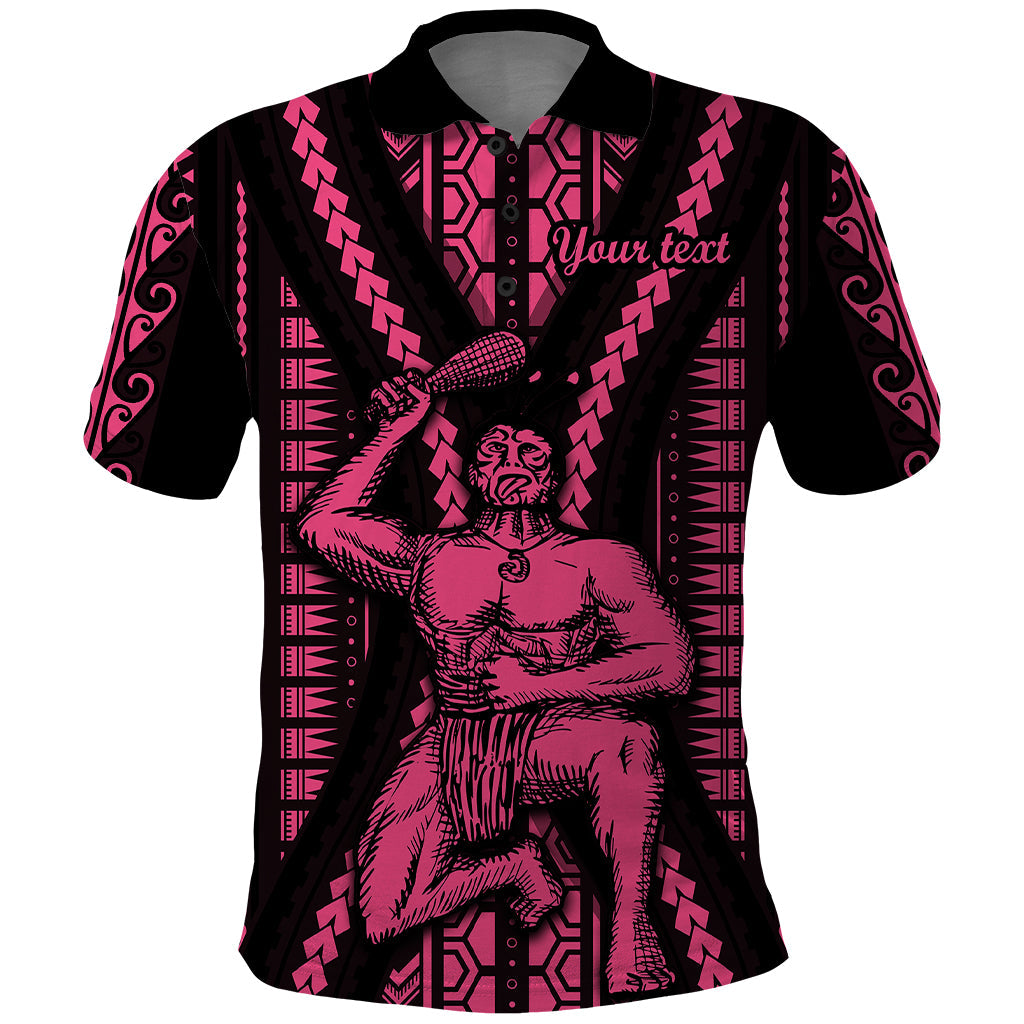 Custom Maori Fathers Day New Zealand Polo Shirt Aroha Ahau Ki A Koe Papa - Pink LT9