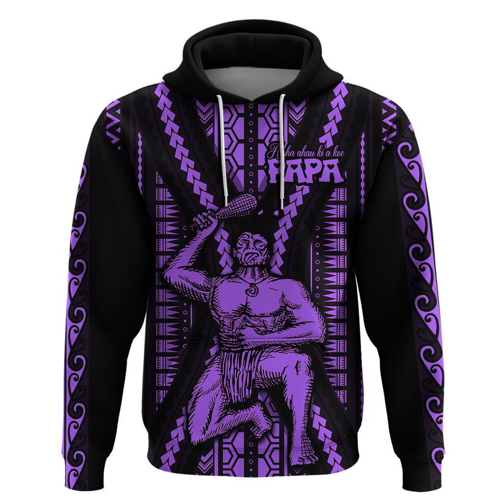 Maori Fathers Day New Zealand Hoodie Aroha Ahau Ki A Koe Papa - Purple LT9