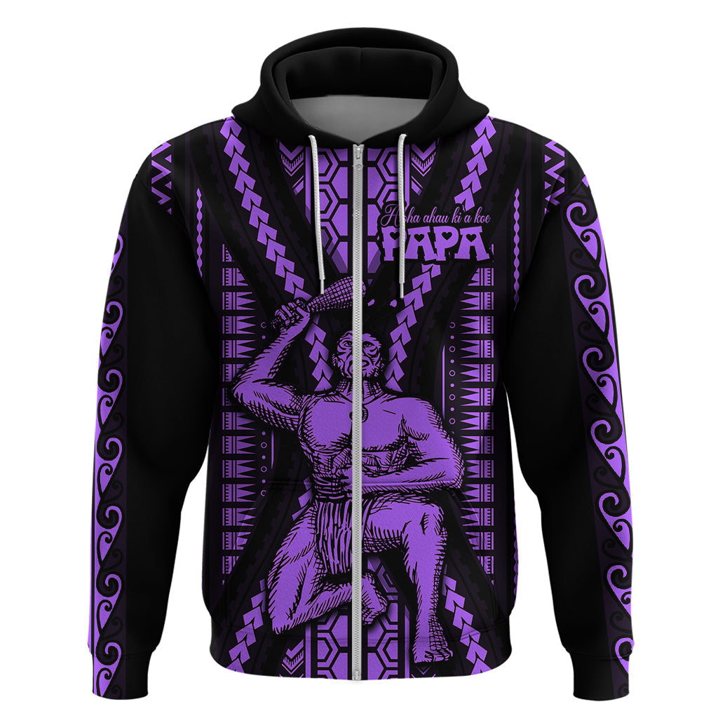 Maori Fathers Day New Zealand Hoodie Aroha Ahau Ki A Koe Papa - Purple LT9
