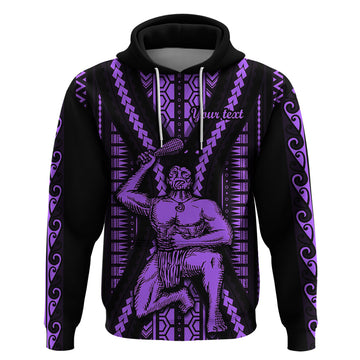 Custom Maori Fathers Day New Zealand Hoodie Aroha Ahau Ki A Koe Papa - Purple LT9