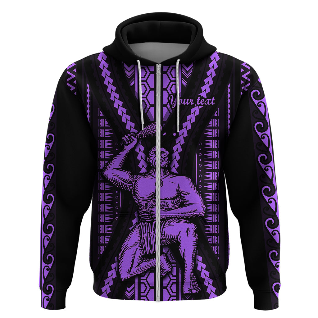 Custom Maori Fathers Day New Zealand Hoodie Aroha Ahau Ki A Koe Papa - Purple LT9