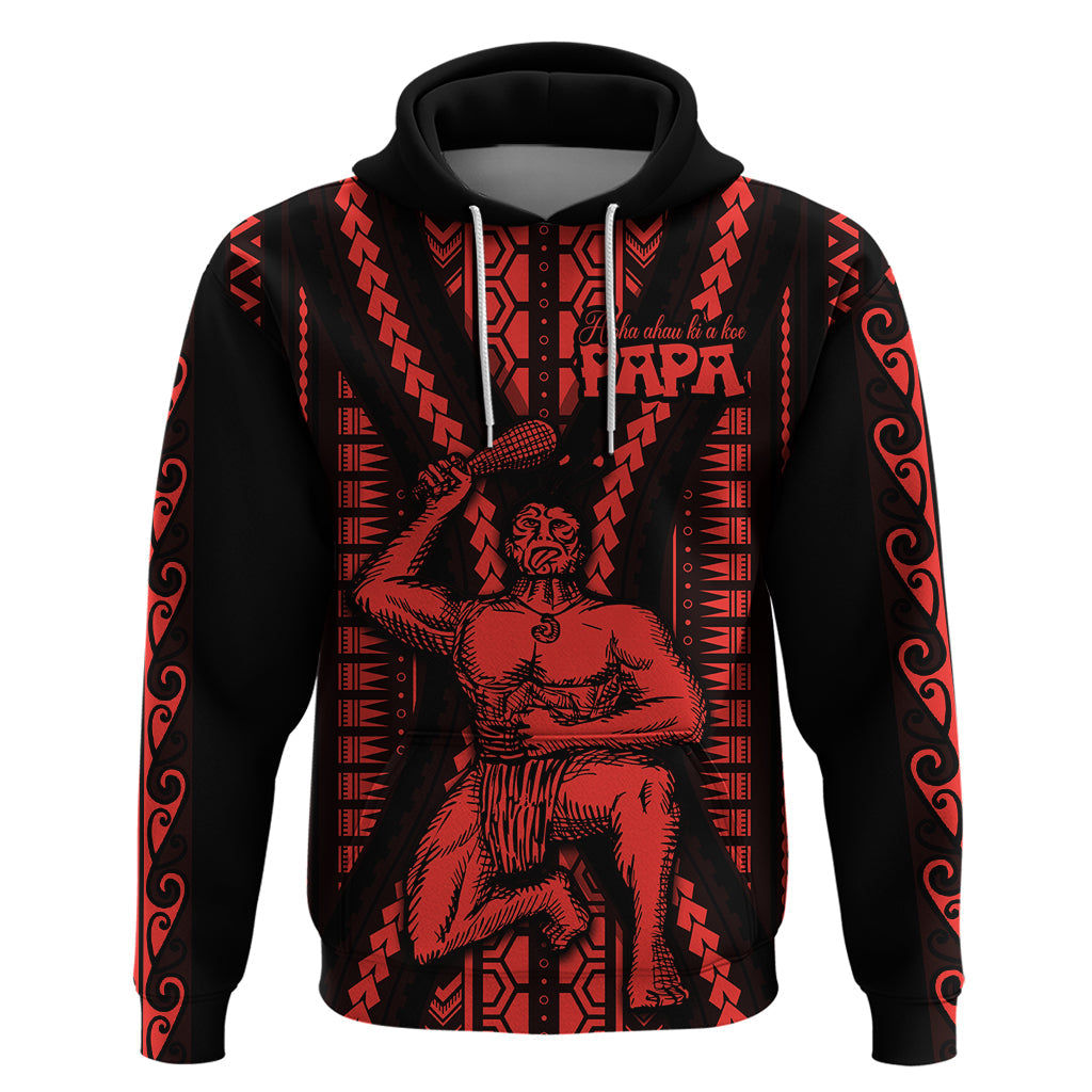 Maori Fathers Day New Zealand Hoodie Aroha Ahau Ki A Koe Papa - Red LT9