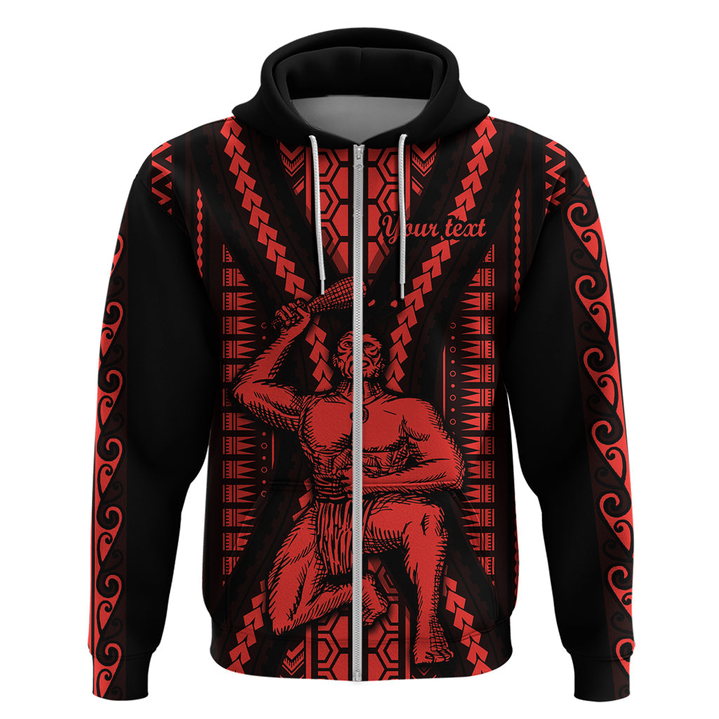 Custom Maori Fathers Day New Zealand Hoodie Aroha Ahau Ki A Koe Papa - Red LT9
