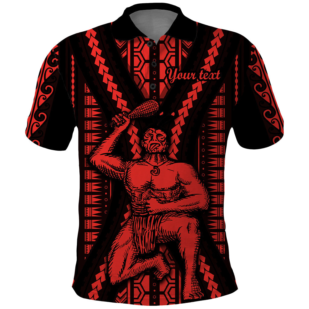 Custom Maori Fathers Day New Zealand Polo Shirt Aroha Ahau Ki A Koe Papa - Red LT9