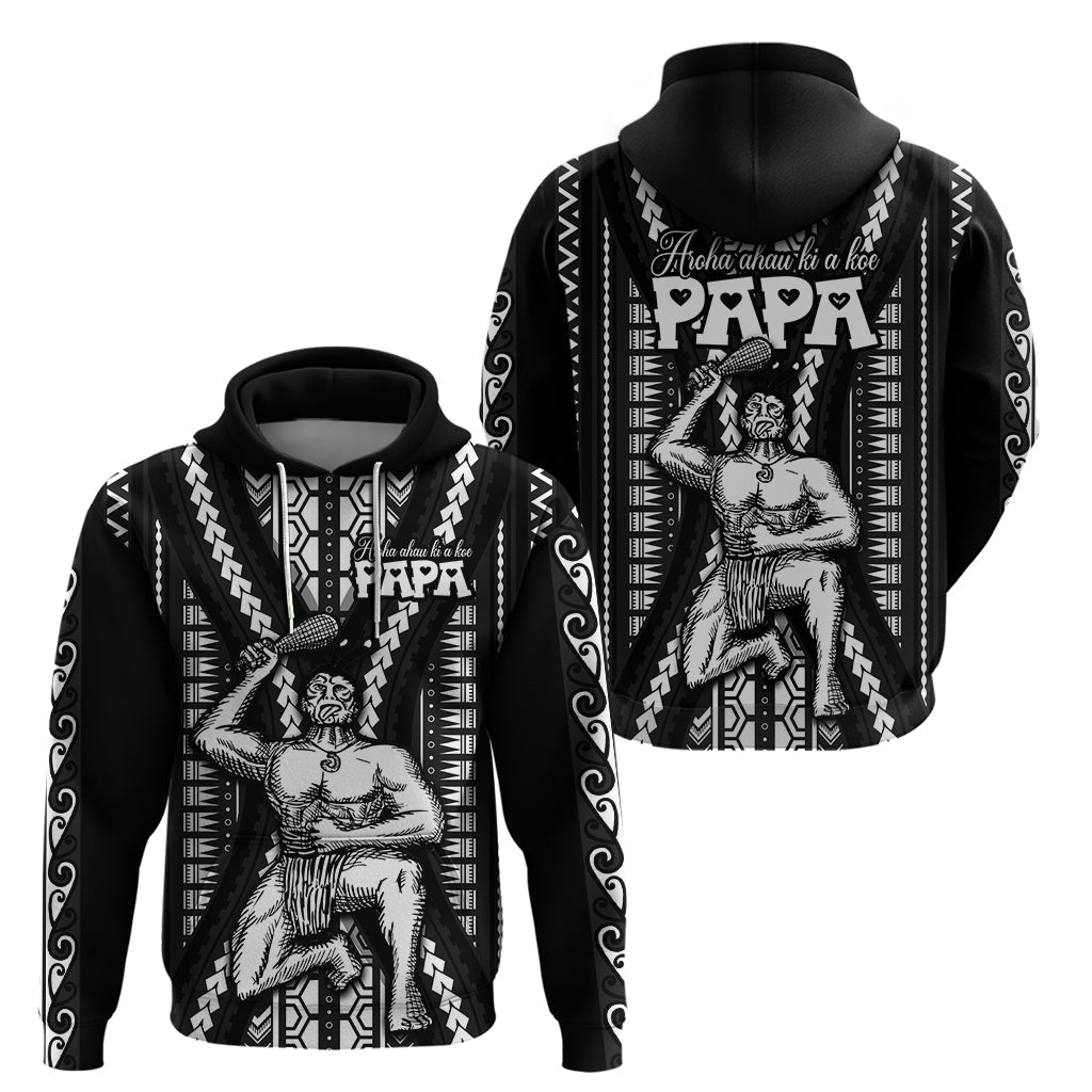 Maori Fathers Day New Zealand Hoodie Aroha Ahau Ki A Koe Papa - Black LT9