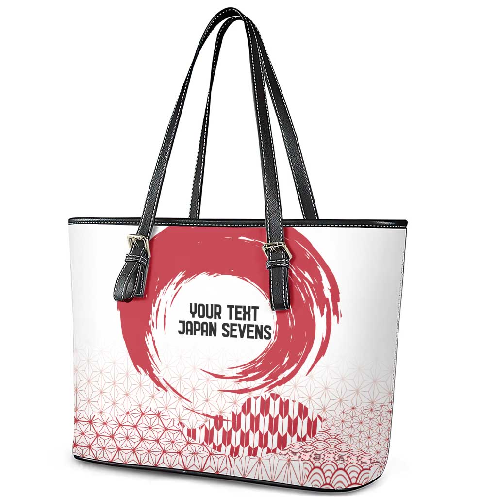 Custom Japan Sevens Leather Tote Bag Japanese Rising Sun with Hemp Leaf Pattern LT9